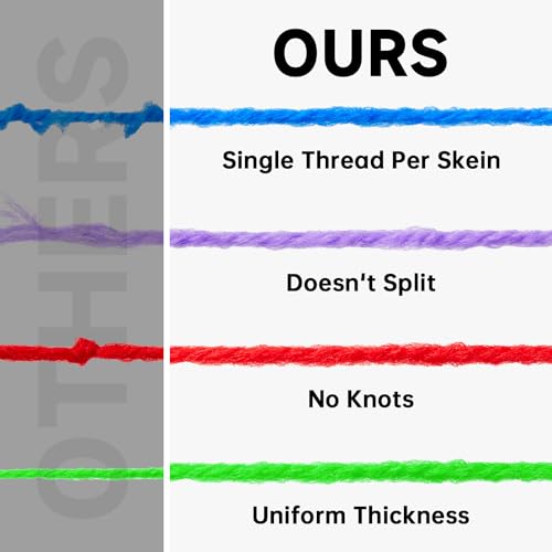 Inscraft طقم خيوط الكروشيه من إنسكريفت للمبتدئين، 1440 ياردة، 32 لون من خيوط الأكريليك، 2 إبرة كروشيه، 2 إبرة نسج، 4 علامات غرز، 1 حقيبة، للكروشيه والحياكة، هدية للبالغين - Image 2