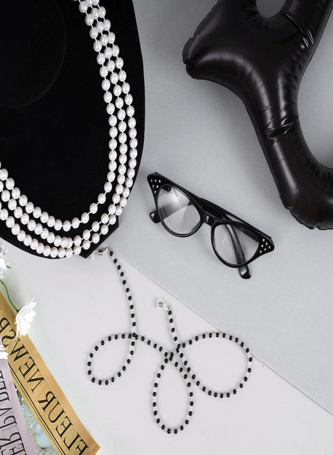 Dxhycc Old Lady Costume for Kids Granny Dress Up Accessories Including Cat Eye Glasses Chain Faux Pearl Necklace Inflatable Cane - Image 5