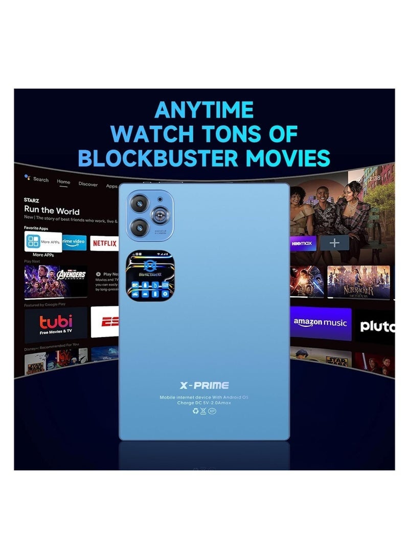 X - Prime i16 Pro Android 12 Tablet 10.1″ HD+ Display | 12GB RAM + 512GB ROM | Octa-Core | Dual SIM 5G & Wi-Fi | With Wireless Keyboard & Mouse | Learning & Study Tablet – Blue - Image 4