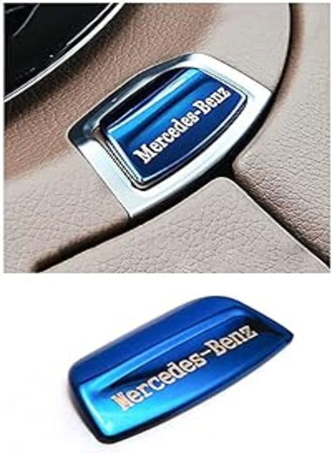 Console Center Button Opening Accessory Compatible with Mercedes E-Class 2016 to 2019 (Blue)