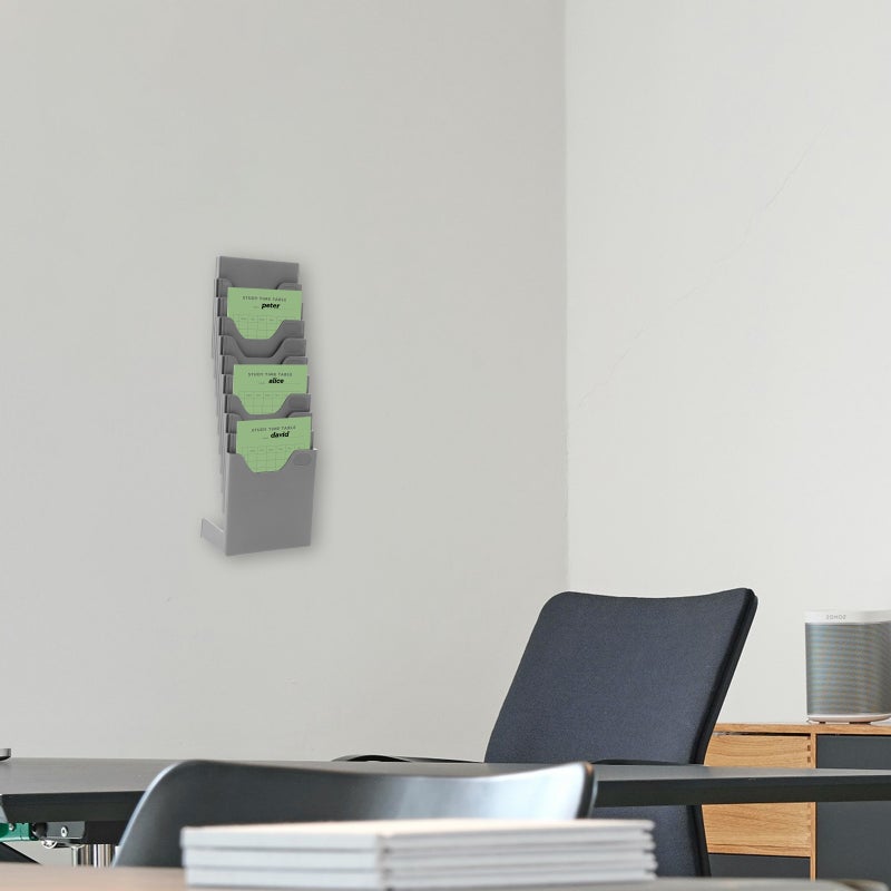 Card Display Shelf for Organizing Time Cards with Durable Construction and Number Stickers - Image 5