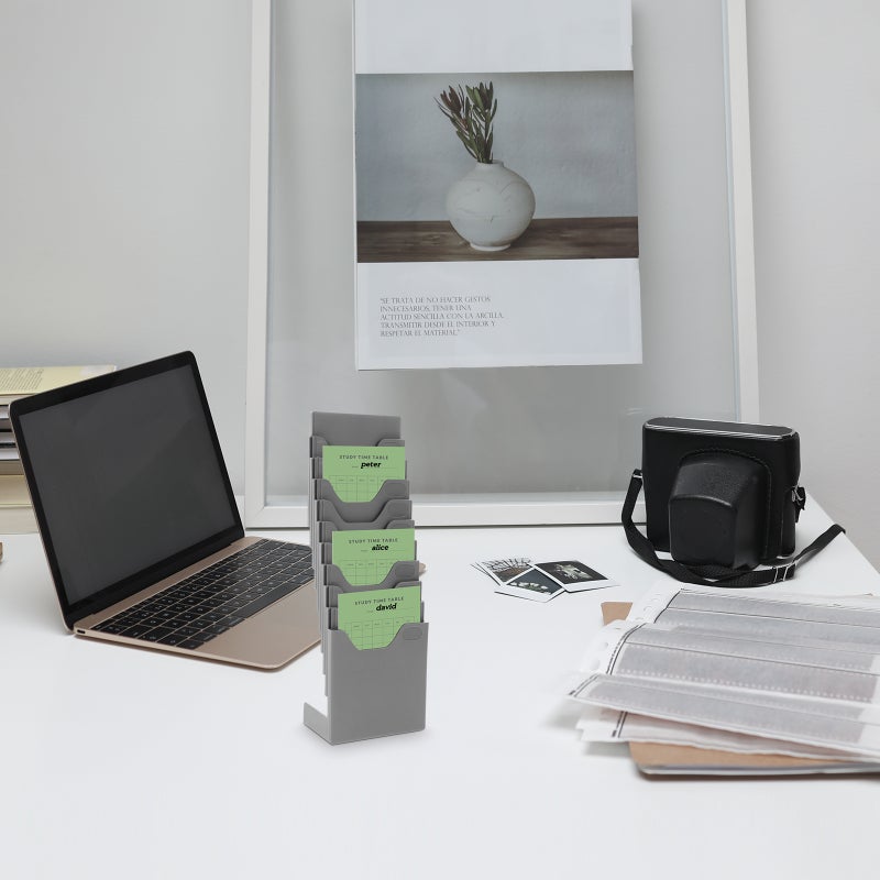 Card Display Shelf for Organizing Time Cards with Durable Construction and Number Stickers - Image 3