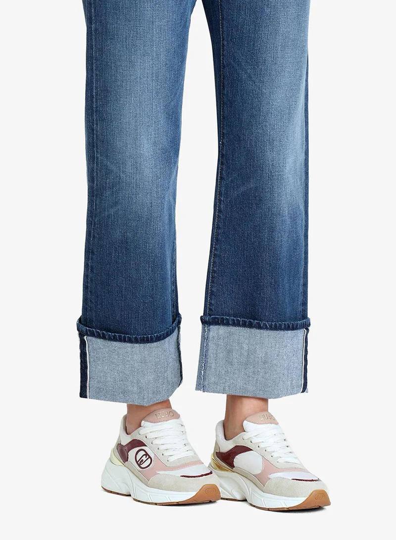 ليو جو سنيكرز من جلد الغزال والنايلون