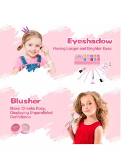 Generic Makeup Set for Girls, Washable Cosmetic Kit, Makeup Box Suitcase Includes Lipstick/Eyeshadows/Nail Polish/Stickers, Kid Toy Gift  - Image 4