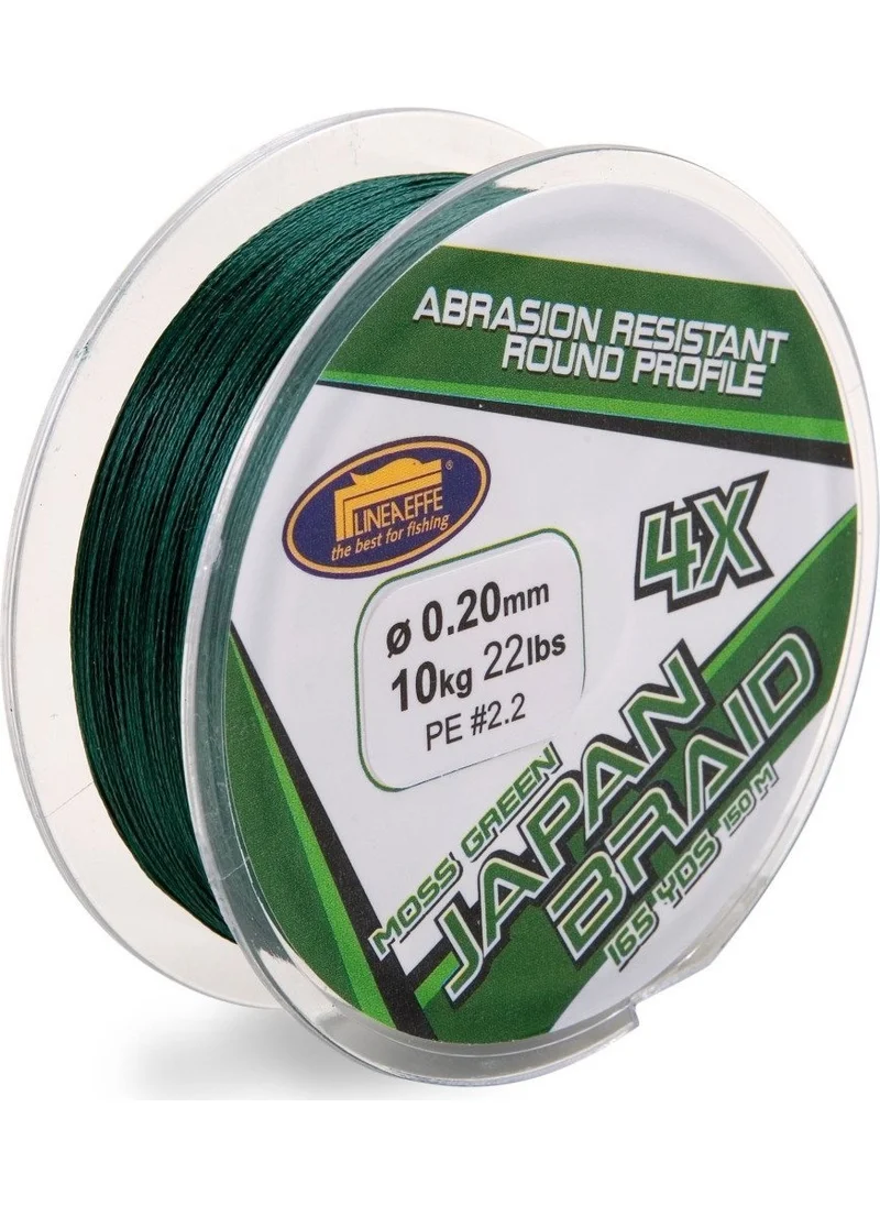 Lineaeffe 150 mt 4 braided green yarn (Made in Japan)