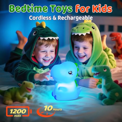 One Fire Dinosaur Toys for Kids 3-5, 16 Colors+Silicone+Dimmable+12 Hr Use Night Light for Kids Night Light, Toys for 3-8 Year Old Boy, Toddler Birthday Gift, Dinosaur Room Decor for Boys, Girls, Baby, Toddler - Image 5