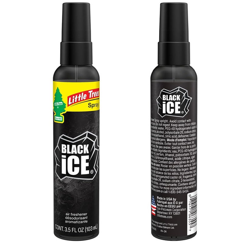 LITTLE TREES Car Air Freshener | Spray Provides a Long-Lasting Scent for Auto or Home | On-the-go Freshness | Black Ice, 6 Air Fresheners - Image 3