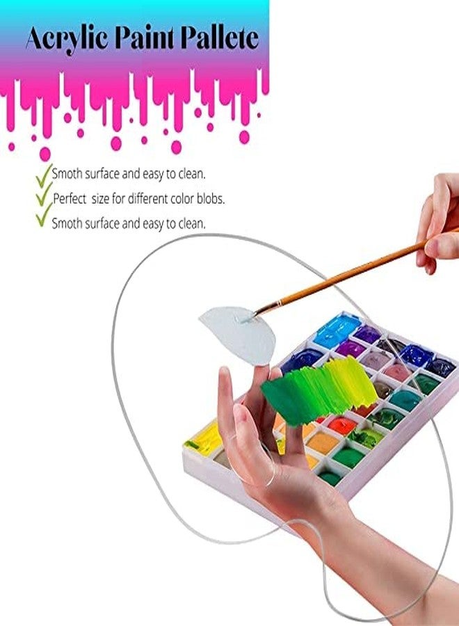 KRAFTMASTERS 1Pcs Clear Acrylic Paint Palette Oval Shape Artist Painting Palette Non-Stick Oil Paint Palette With Thumb Hole For DIY Art Craft Painting (14 x 8 Inch) - Image 4