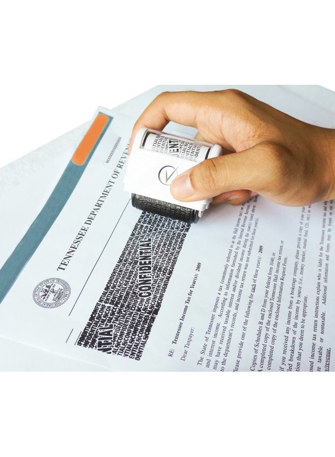 Vantamo Identity Theft Protection Roller Stamp Wide Kit, Including 3-Pack Refills + Free E-Book - for Secure Confidential ID Blackout Security, Anti Theft and Privacy Safety - Classy Black - Image 5
