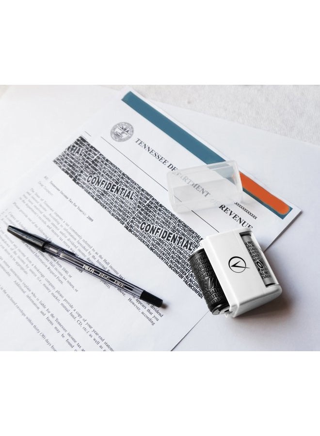 Vantamo Identity Theft Protection Roller Stamp Wide Kit, Including 3-Pack Refills + Free E-Book - for Secure Confidential ID Blackout Security, Anti Theft and Privacy Safety - Classy Black - Image 2