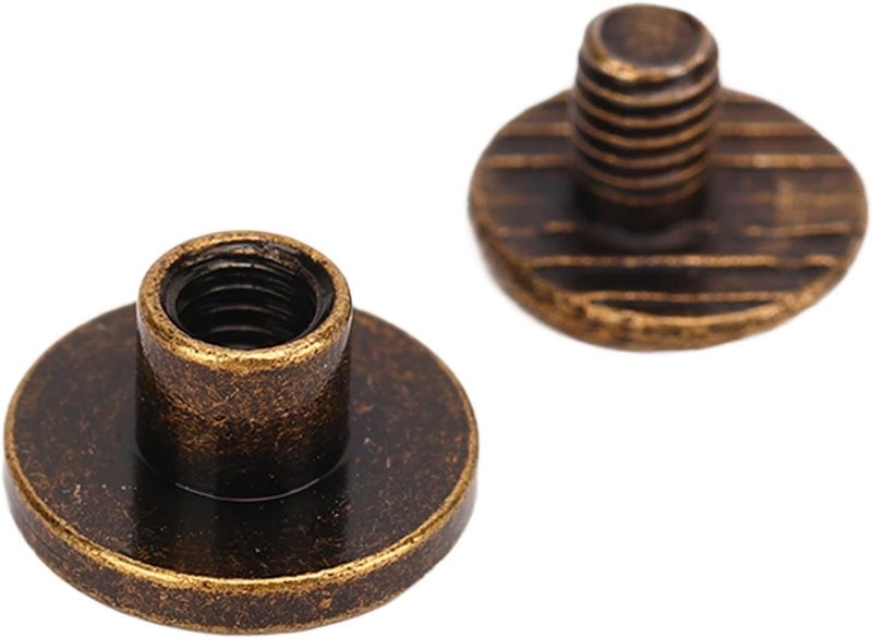 200 Set Book Binding Screw, Brass Chicago Screws Assorted Kit, Hard Thick Round Head Binding Screws with Uniform Coating for Photo Album Leather DIY Craft (Antique Bronze) - Image 3