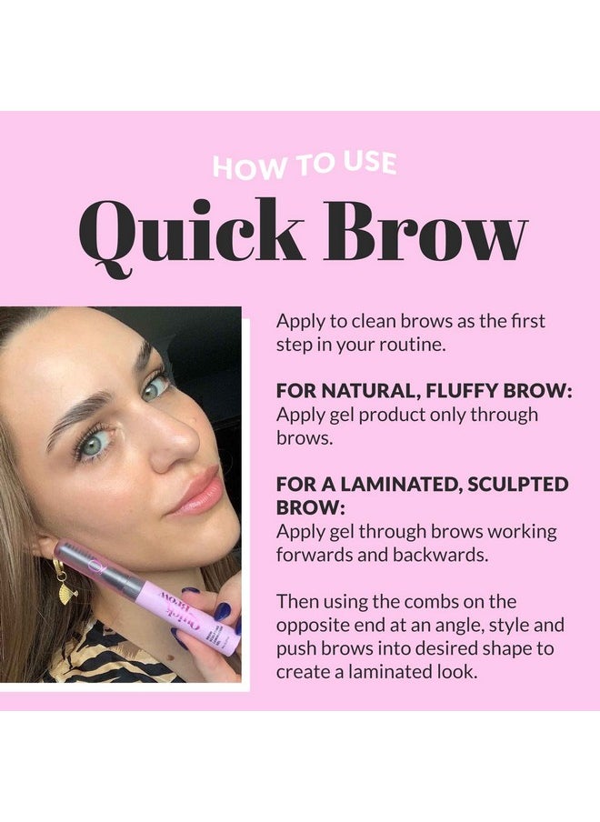 The Quick Flick - Quick Brow 2In1 Brow Lamination And Sculpting Gel, Unique Eyebrow Gel And Brow Wax Hybrid Formula, Allday Hold Brow Gel And Laminate Eyebrow Makeup With Doublesided Comb, 8 Ml - Image 1