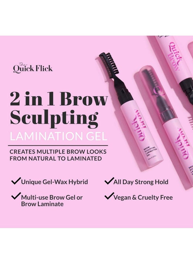 The Quick Flick - Quick Brow 2In1 Brow Lamination And Sculpting Gel, Unique Eyebrow Gel And Brow Wax Hybrid Formula, Allday Hold Brow Gel And Laminate Eyebrow Makeup With Doublesided Comb, 8 Ml - Image 1