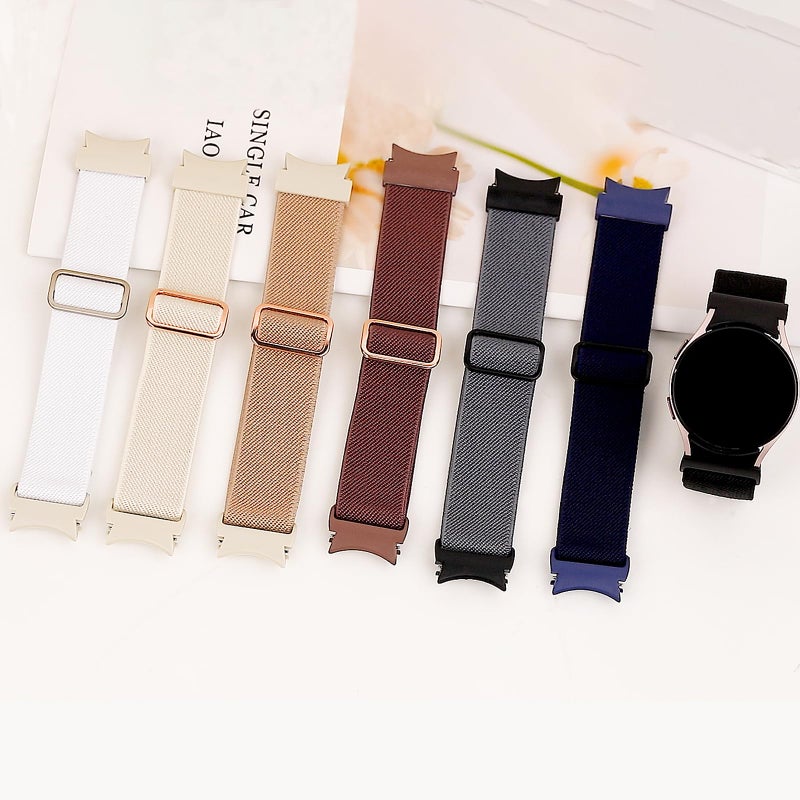 Wowstrap Elastic Band for Samsung Galaxy Watch 7/6/5/4 40mm 44mm/5 Pro Band 45mm/Watch 6/4 Classic Bands 46mm 42mm 47mm 43mm/FE Men/Women,No Gap One Click Nylon Strap for Samsung Watch 4 5 6 7 Correa Reloj,3PC - Image 2