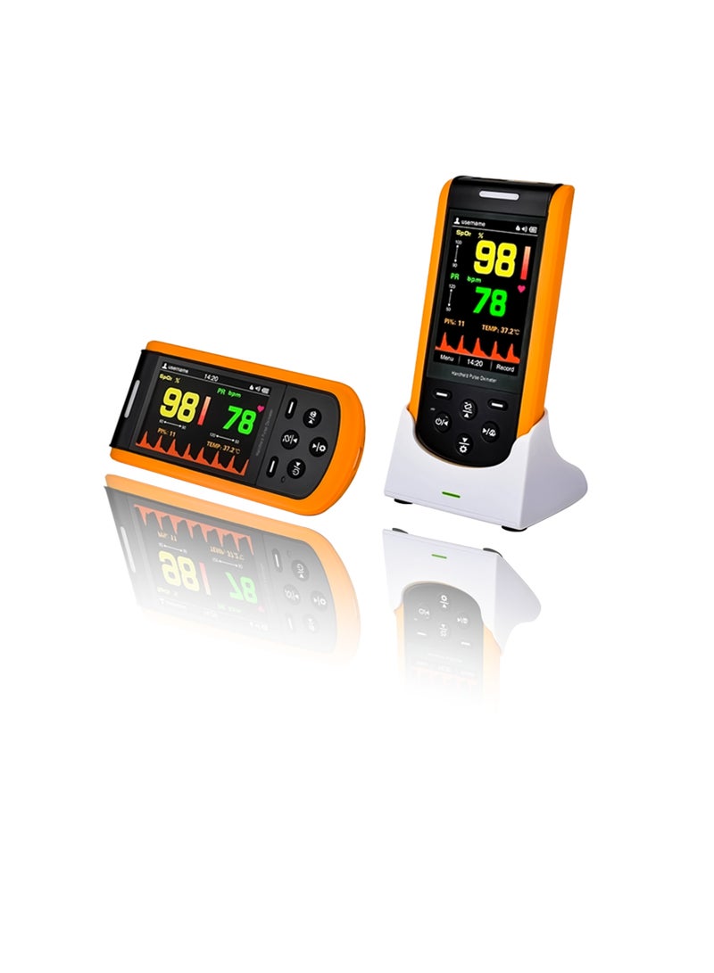 ABRONN Pulsoximeter SP-20 Handheld, Compact & Lightweight, 3.5" TFT Display, Gravity Sensor, Visual & Sound Alarms, Lithium Battery (18 hrs), 500 hrs SpO2 Data Storage, IP22 Protection for All Ages - Image 1