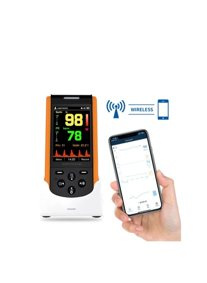 ABRONN Pulsoximeter SP-20 Handheld, Compact & Lightweight, 3.5" TFT Display, Gravity Sensor, Visual & Sound Alarms, Lithium Battery (18 hrs), 500 hrs SpO2 Data Storage, IP22 Protection for All Ages - Image 3