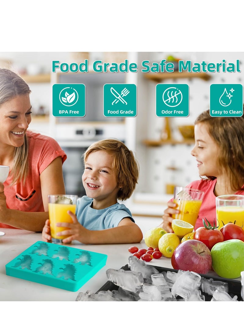 Dinosaur Ice Cube Mold, Ice Cube Mold, Freezer Safe Ice Maker for Summer Drinks, 6-Cavity Dinosaur Shaped Ice Cube Tray with Lid, Party and Cocktail (White) - Image 5