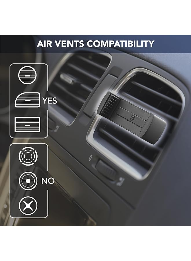 سيلولار لاين حامل سيارة صغير الحجم بفتحة تهوية، أسود - Image 2