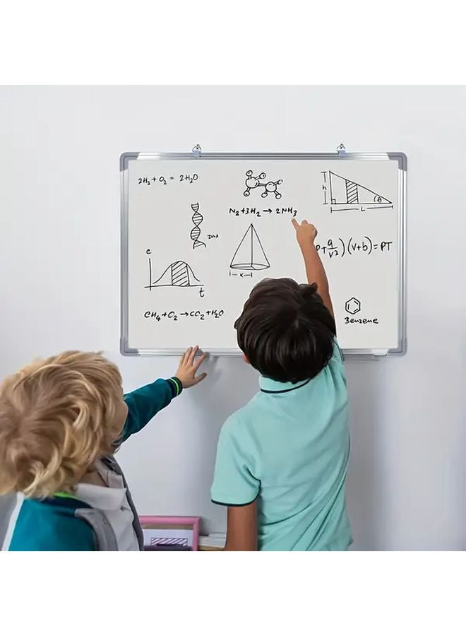 White Dry Erase Board 19.69x13.78 Inch Aluminum Frame Large Portable Whiteboard - Image 2