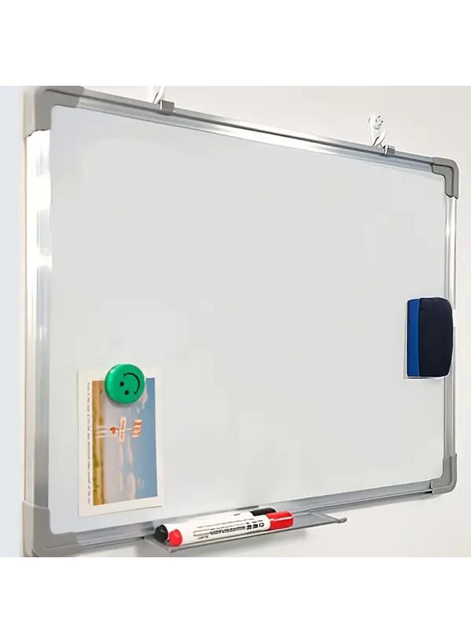 White Dry Erase Board 19.69x13.78 Inch Aluminum Frame Large Portable Whiteboard - Image 1