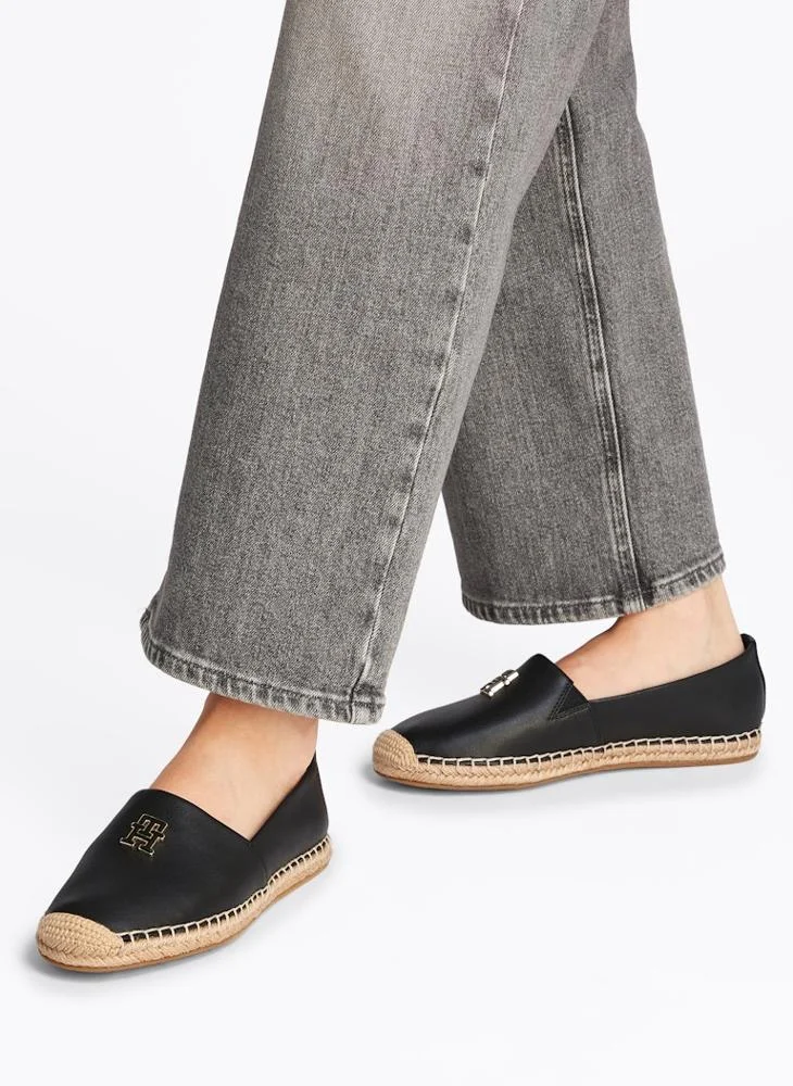 TOMMY HILFIGER Logo Detailed  Leather Espadrilles