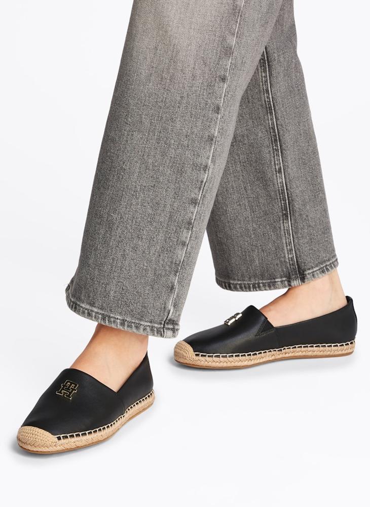 TOMMY HILFIGER - Logo Detailed  Leather Espadrilles - Image 1