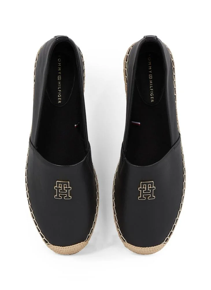 TOMMY HILFIGER Logo Detailed  Leather Espadrilles