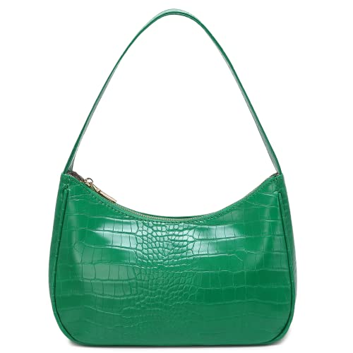 CYHTWSDJ Shoulder Bags for Women, Cute Hobo Tote Handbag Mini Clutch Purse with Zipper Closure (Crocodile Green) - Image 1