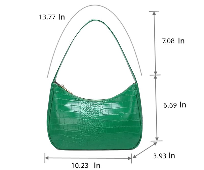 CYHTWSDJ Shoulder Bags for Women, Cute Hobo Tote Handbag Mini Clutch Purse with Zipper Closure (Crocodile Green) - Image 5