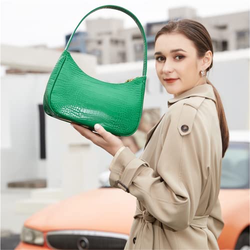 CYHTWSDJ Shoulder Bags for Women, Cute Hobo Tote Handbag Mini Clutch Purse with Zipper Closure (Crocodile Green) - Image 4