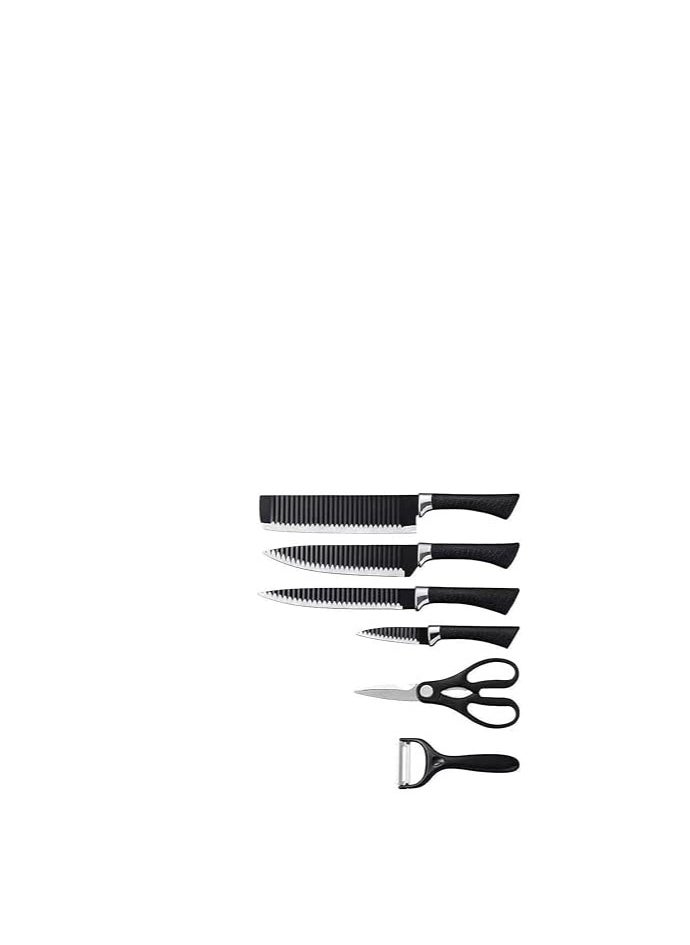 Generic Black Titanium Stainless Steel Kitchen Knife Set in a Gift Box – Chef Knife with Black Handle, Cleaver Knife, Scissors, and Sharp Slicing Knife – Chef Cutting Gifts.  - Image 1