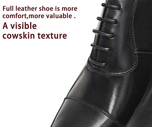 FRASOICUS Men’s Dress Oxford Formal Shoes LeatherBusiness Shoes for Men Black - Image 4