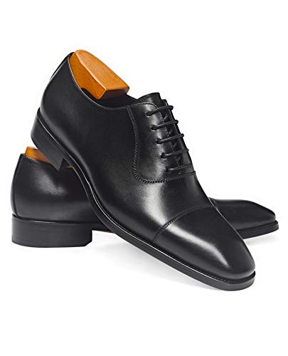 FRASOICUS Men’s Dress Oxford Formal Shoes LeatherBusiness Shoes for Men Black - Image 2