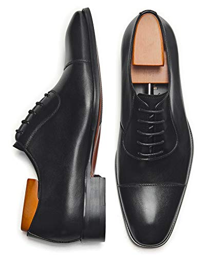 FRASOICUS Men’s Dress Oxford Formal Shoes LeatherBusiness Shoes for Men Black - Image 3