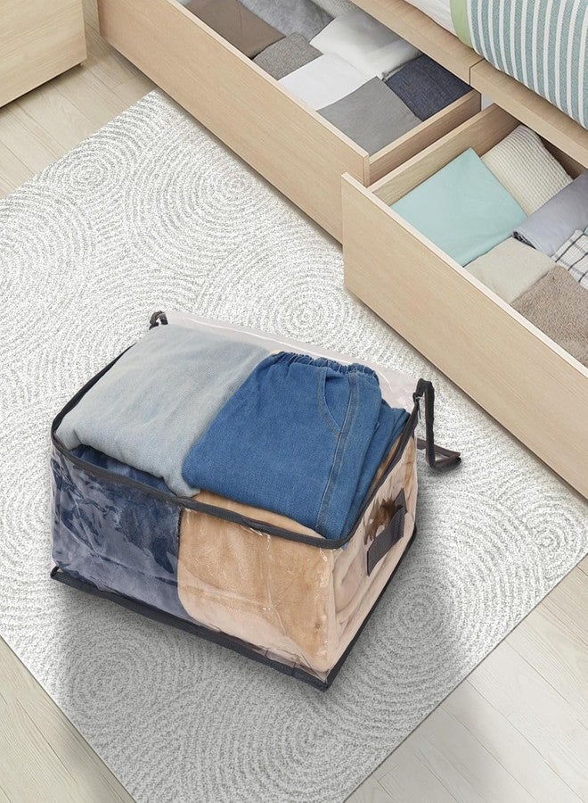 Kottify 2pcs Small Comforter Storage Bags with Zipper, Clear Plastic Closet Storage and Organizers for Clothing Sweaters Bedding Blankets - Image 5