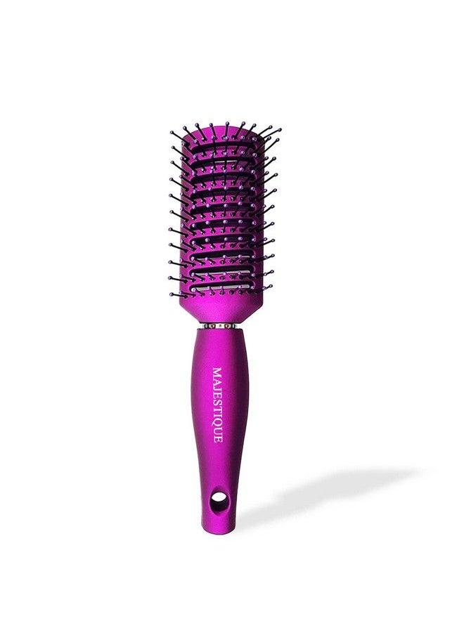 MAJESTIQUE - Vented Hair Brush 9 Row Vente Hairbrush For Men And Women Vent Brushes With Ball Tipped Bristles For Wet Short Curly Straight Hair For Blow Drying & Hair Styling - Image 1