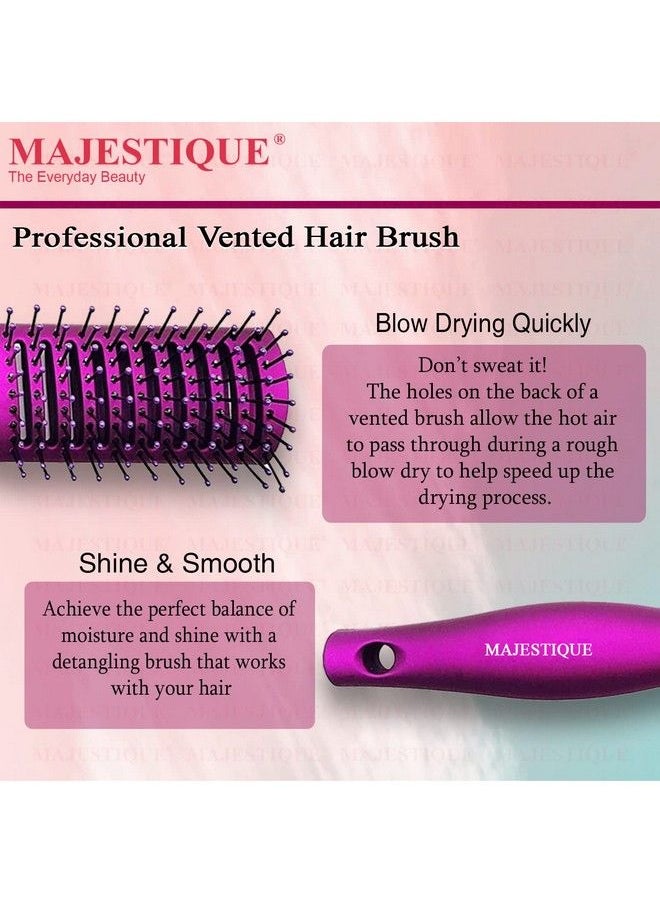 MAJESTIQUE - Vented Hair Brush 9 Row Vente Hairbrush For Men And Women Vent Brushes With Ball Tipped Bristles For Wet Short Curly Straight Hair For Blow Drying & Hair Styling - Image 1