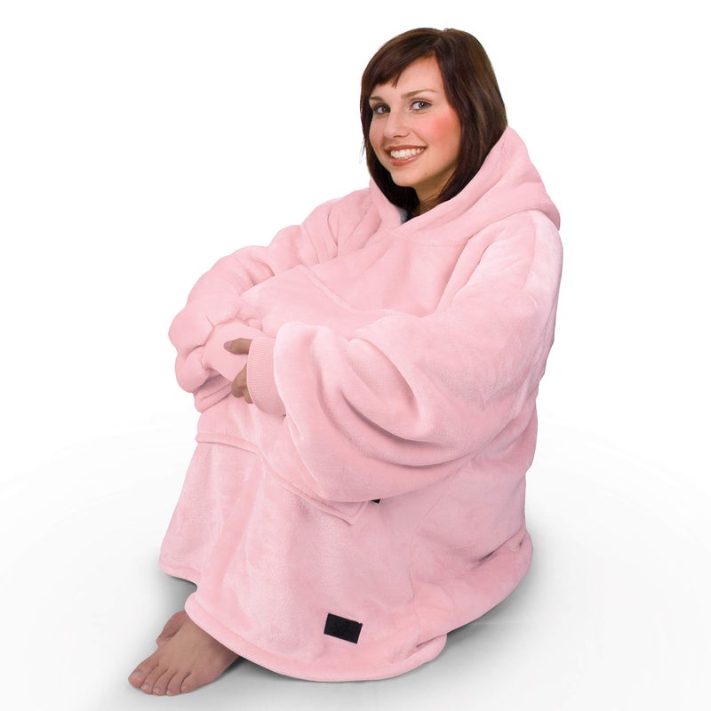 Catalonia Oversized Wearable Blanket Hoodie Sweatshirt, Comfortable Sherpa Lounging Pullover for Adults Men Women Teenagers Wife Girlfriend Gift