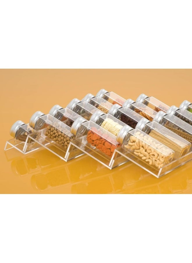 TPGP Spice Drawer Organizer Insert, 4 Tier*2 Set Expandable From 13" to 26" Spice Rack Organizer for Drawer, Seasoning Organizer for Drawer, Acrylic Clear (Jars not included) - Image 5