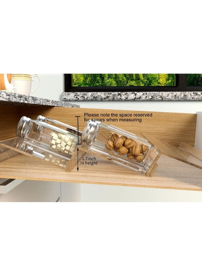 TPGP Spice Drawer Organizer Insert, 4 Tier*2 Set Expandable From 13" to 26" Spice Rack Organizer for Drawer, Seasoning Organizer for Drawer, Acrylic Clear (Jars not included) - Image 3