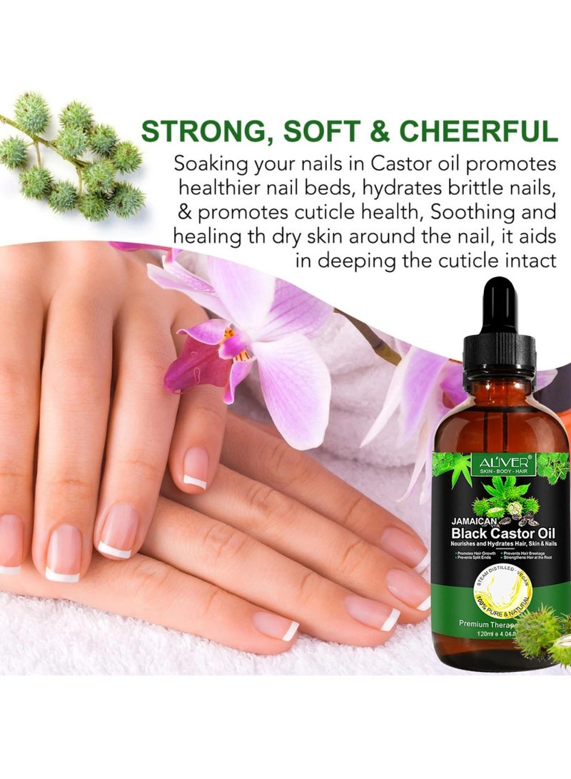 ALIVER 120ml Organic Castor Oil 100% Pure Cold Pressed Castor Oil for Skin Nails Hair Growth Eyebrows and Eyelashes Eyelash and Eyebrow Growth Serum Prevent Hair Eyebrow and Eyelashes Loss  - Image 4