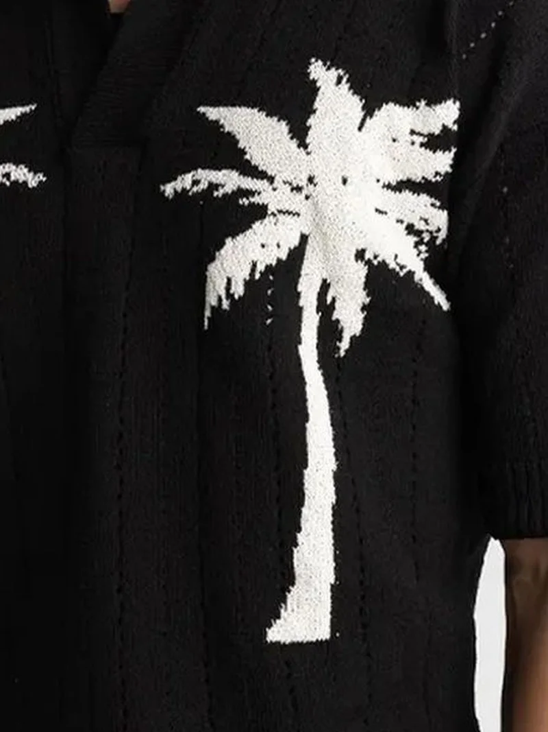 Giesto Black GIESTO Men's Tropical Print V-Neck T-Shirt for Men | Best Price UAE