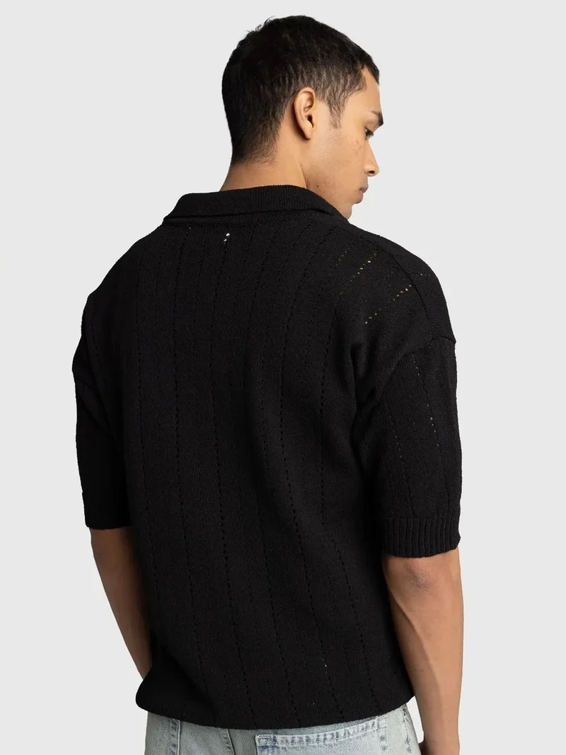 Giesto Black GIESTO Men's Tropical Print V-Neck T-Shirt for Men | Best Price UAE