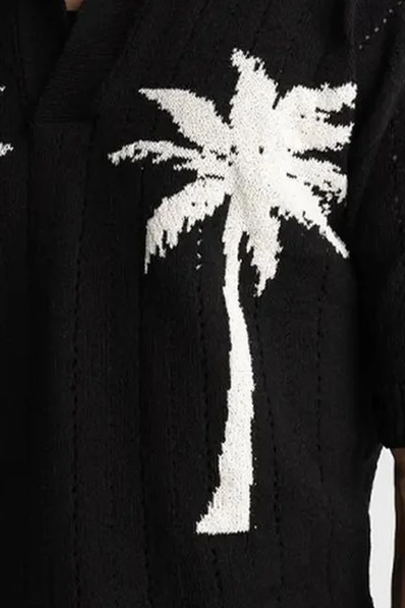 Giesto Black GIESTO Men's Tropical Print V-Neck T-Shirt for Men | Best Price UAE