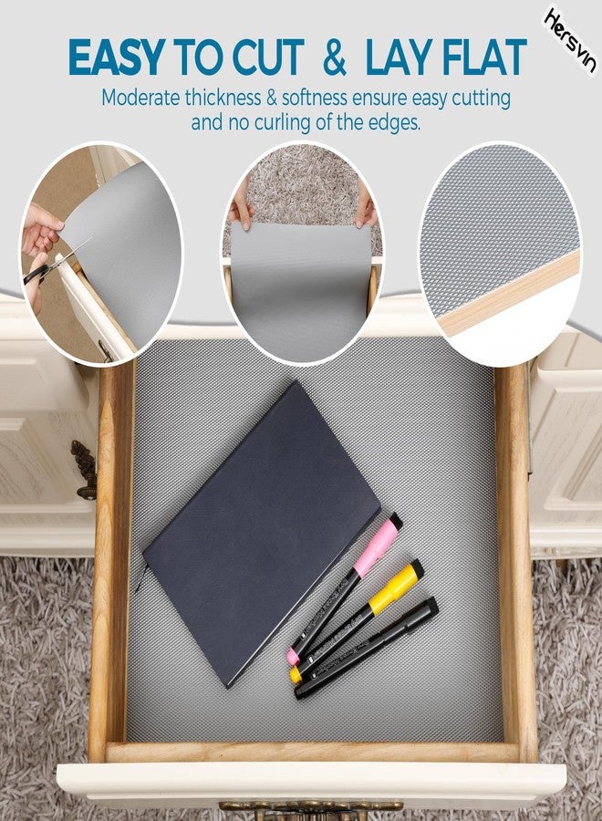 Hersvin Shelf Liner, 24" x20' Non-Adhesive Drawer Liners EVA Kitchen Cupboard Cabinet Covering Undersink Mat Washable Fridge Lining Paper (Gray/Diamond) - Image 5