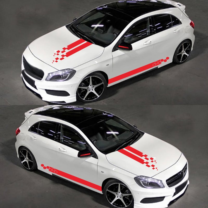 5 Pieces  Vinyl Car Side Sticker Auto Body Racing Sports Decals Universal Car Truck DIY Decal Stripe Vinyl Stickers Decoration - Image 5