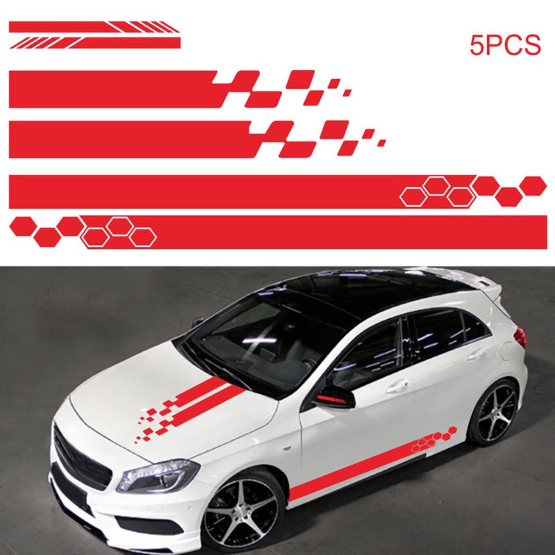 5 Pieces  Vinyl Car Side Sticker Auto Body Racing Sports Decals Universal Car Truck DIY Decal Stripe Vinyl Stickers Decoration - Image 4