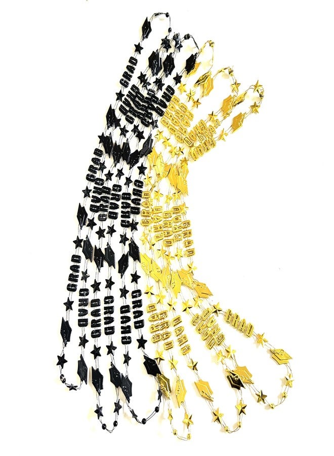 GZYSSL 28 Pcs Graduation Party Beads Necklaces Black Gold Graduate Cap Shaped Favor Gifts Supplies Graduation Party Beads Necklaces Decoration Gift - Image 3