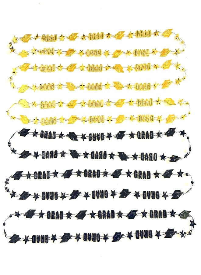 GZYSSL 28 Pcs Graduation Party Beads Necklaces Black Gold Graduate Cap Shaped Favor Gifts Supplies Graduation Party Beads Necklaces Decoration Gift - Image 2