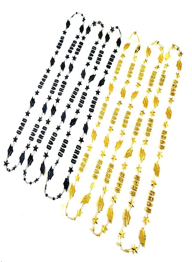 GZYSSL 28 Pcs Graduation Party Beads Necklaces Black Gold Graduate Cap Shaped Favor Gifts Supplies Graduation Party Beads Necklaces Decoration Gift - Image 5